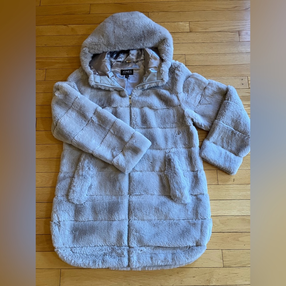 Jones New York Faux Mink Fur Coat Jacket